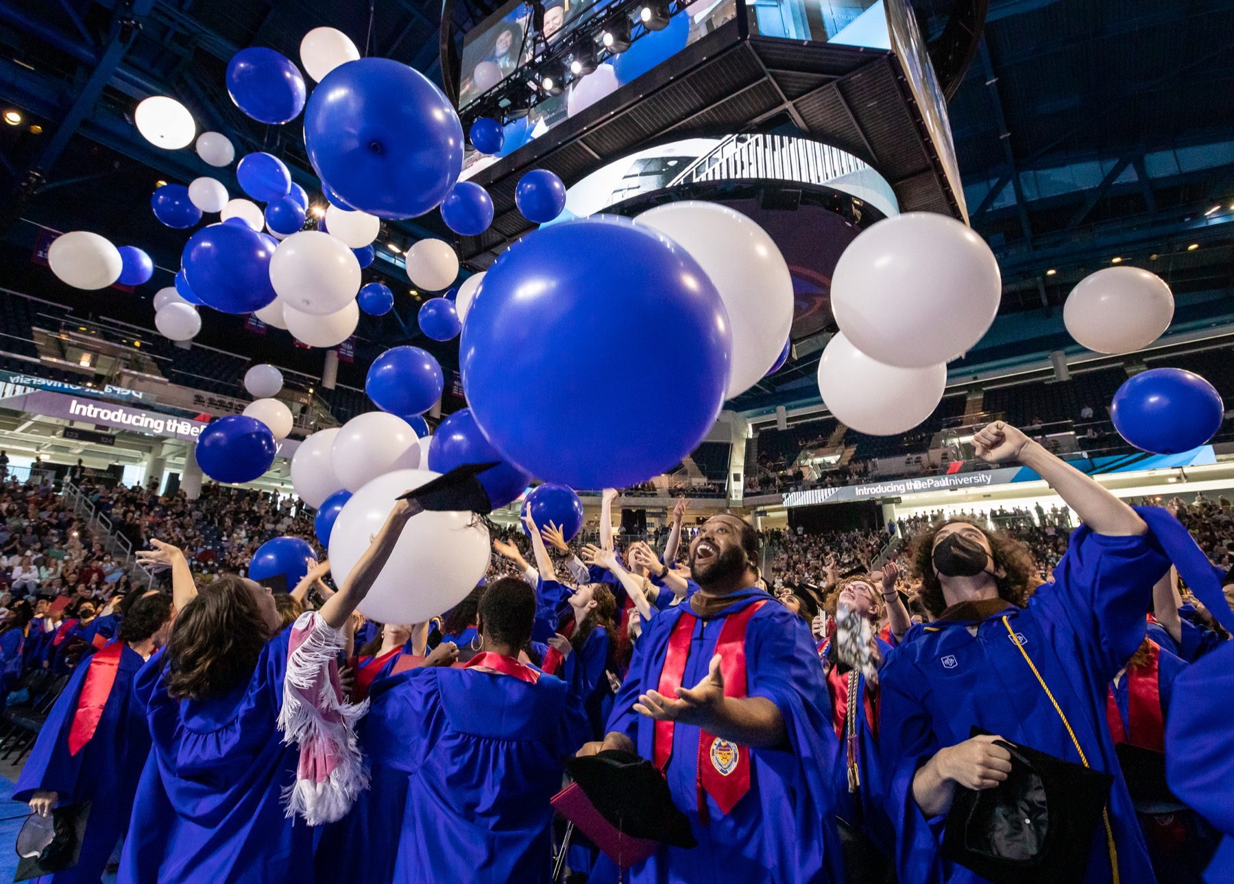 A suprise balloon drop marked the end of the commencement ceremony.